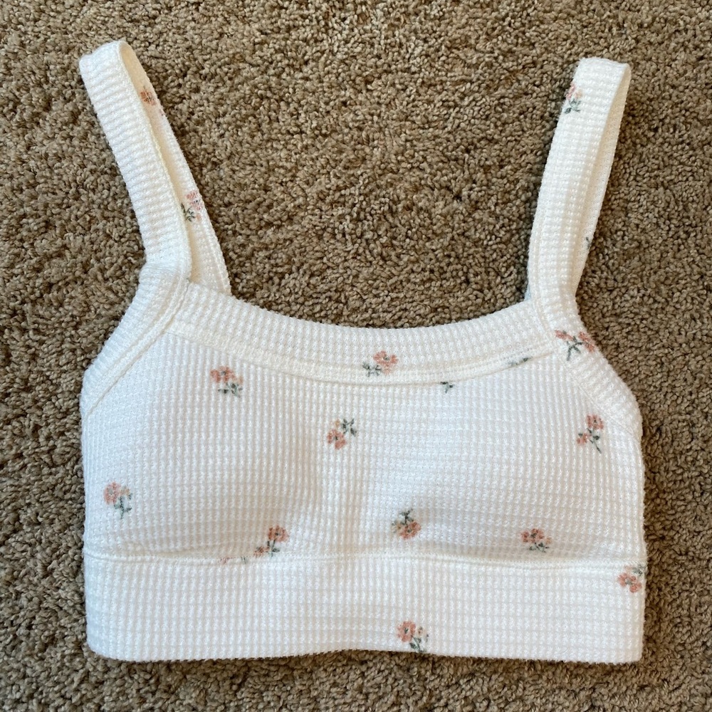 Hollister Gilly Hicks Floral Waffle Tank NWOT